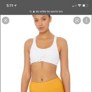 Alo Yoga white tie sports bra